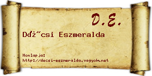 Décsi Eszmeralda névjegykártya